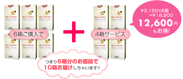 6�����w����4���T�[�r�X�@�܂�6�����̂��l�i��10�����͂������Ⴂ�܂��I�I�@\3,150�~6=\18,900�@12,600�~�������I 